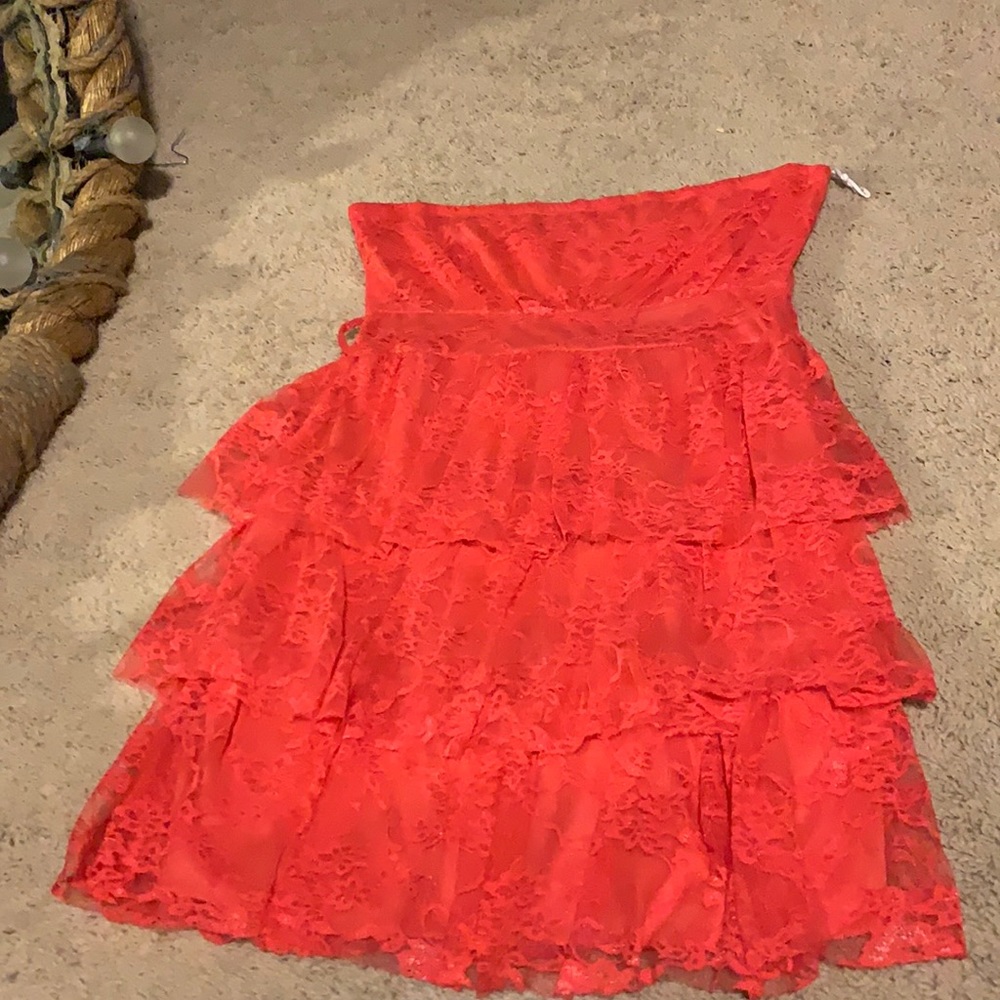 Strapless lace dress